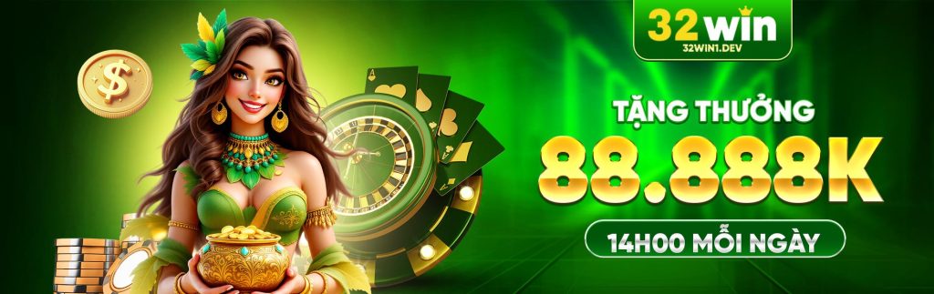 32win tặng thưởng 88.888K 14h00 mỗi ngày