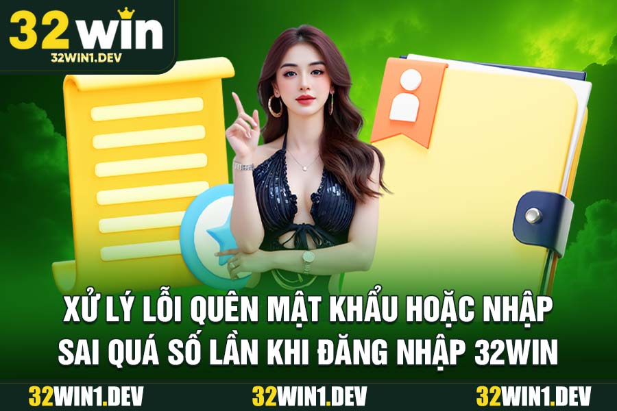 Xử Lý Lỗi Quên Mật Khẩu Hoặc Nhập Sai Quá Số Lần Khi Đăng Nhập 32WIN